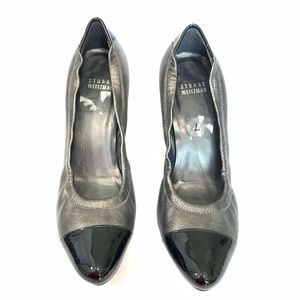 Stuart Weitzman Gray, Black Patent Leather Heel